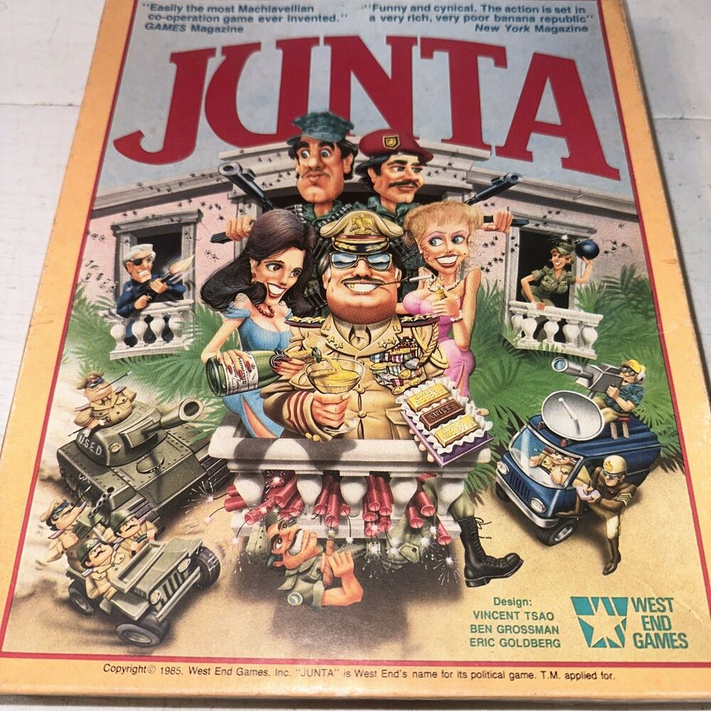Vintage JUNTA - WEST END GAMES, INC. #10010, 1985 Open Box - UNPUNCHED
